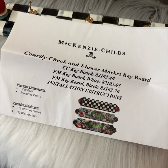 Retired Mackenzie Childs Courtly Check Wall Key Rack Board - Picture 3 of 5
